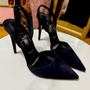Christian Louboutin Astrid slingback suede heels